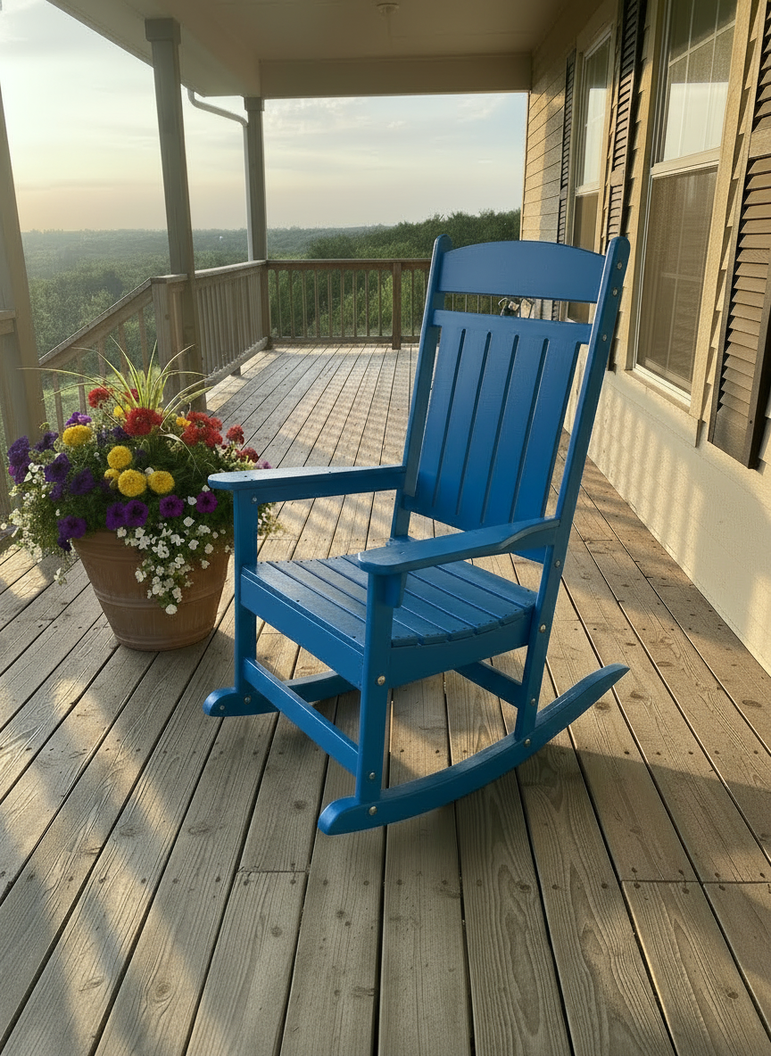 Traditional Straight-Back Rocker -Blue