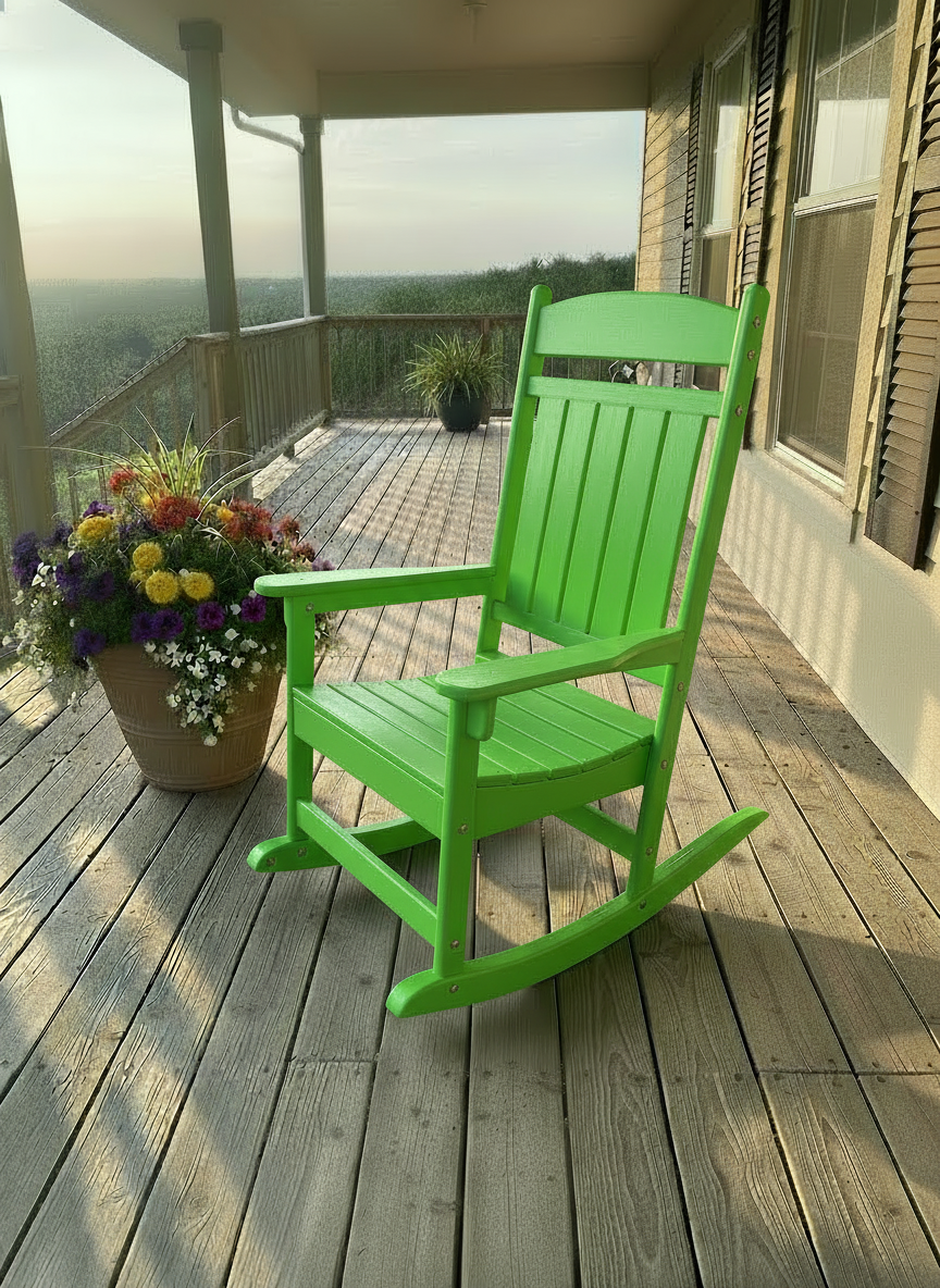 Traditional Straight-Back Rocker -Green