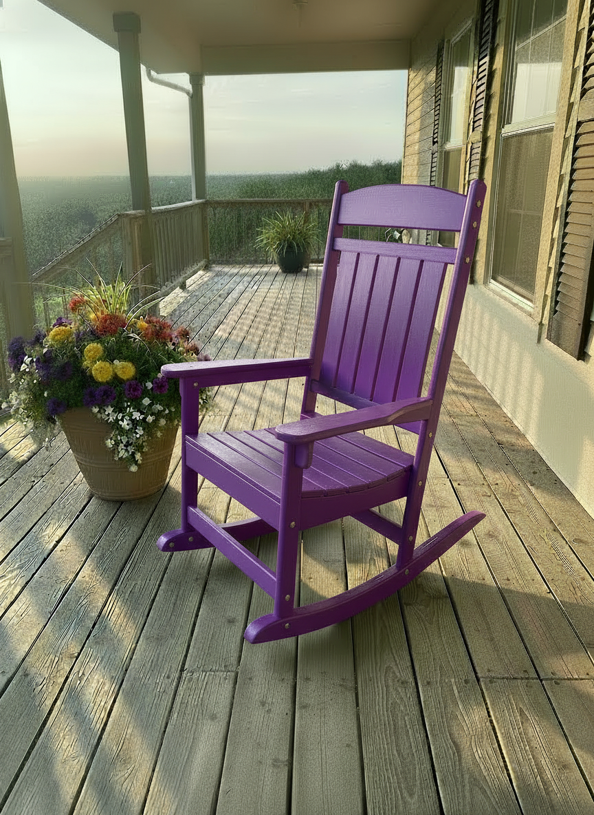 Traditional Straight-Back Rocker - Jade Purple