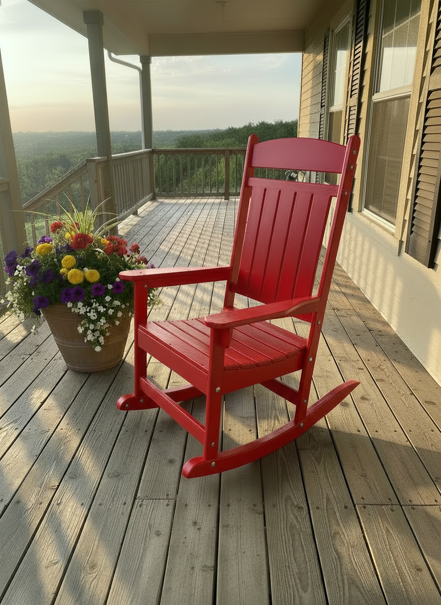 Traditional Straight-Back Rocker -Red