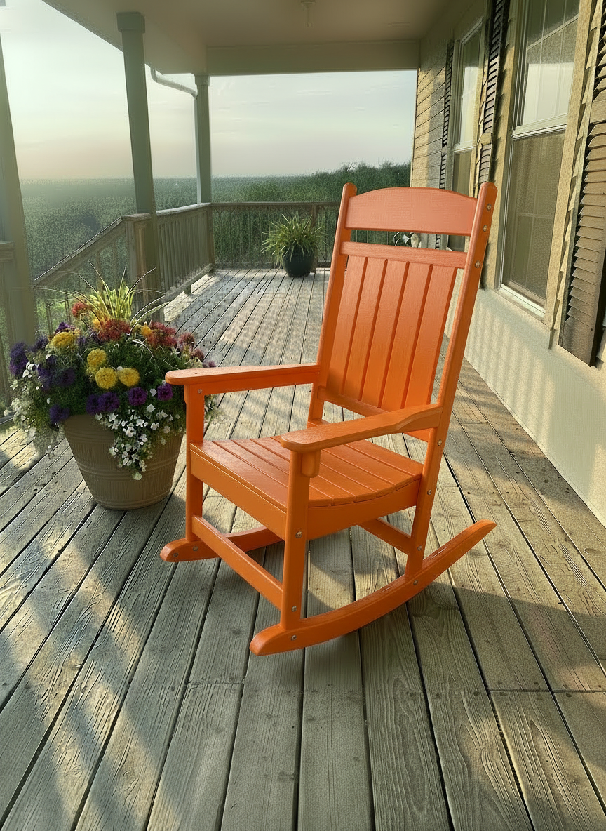 Traditional Straight-Back Rocker -Orange