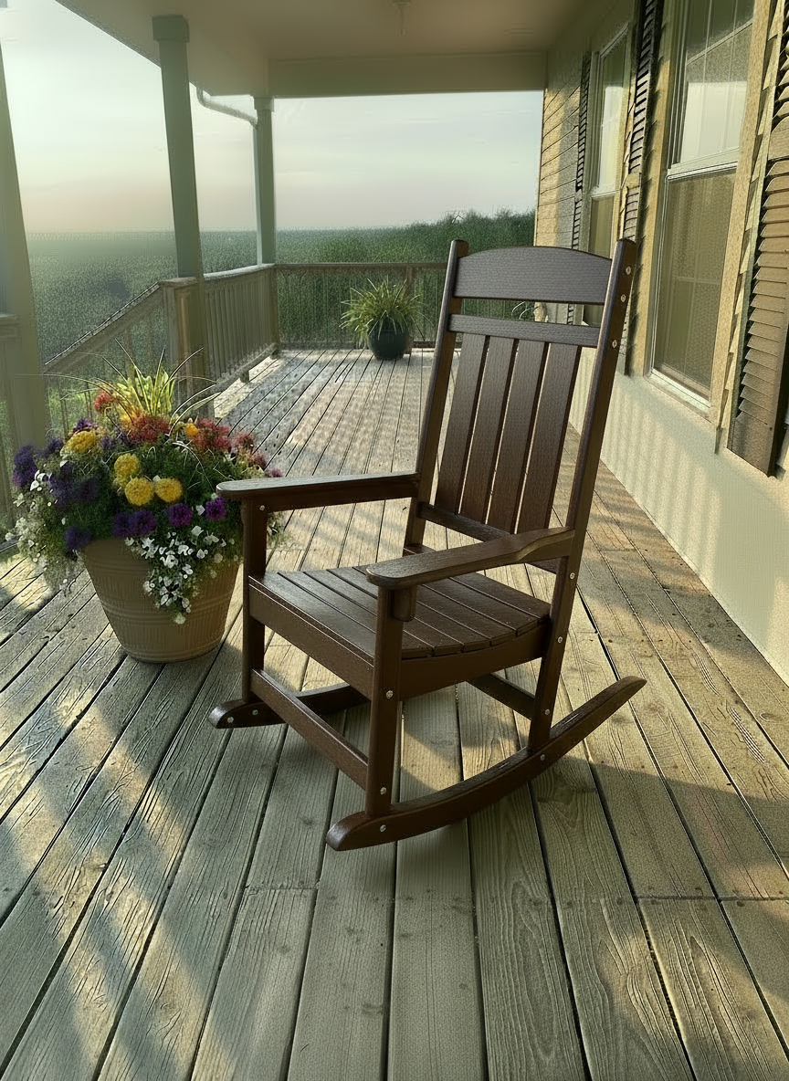 Traditional Straight-Back Rocker -Espresso