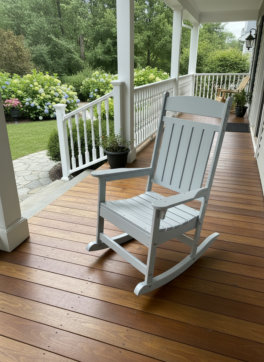 Traditional Straight-Back Rocker -Storm Gray