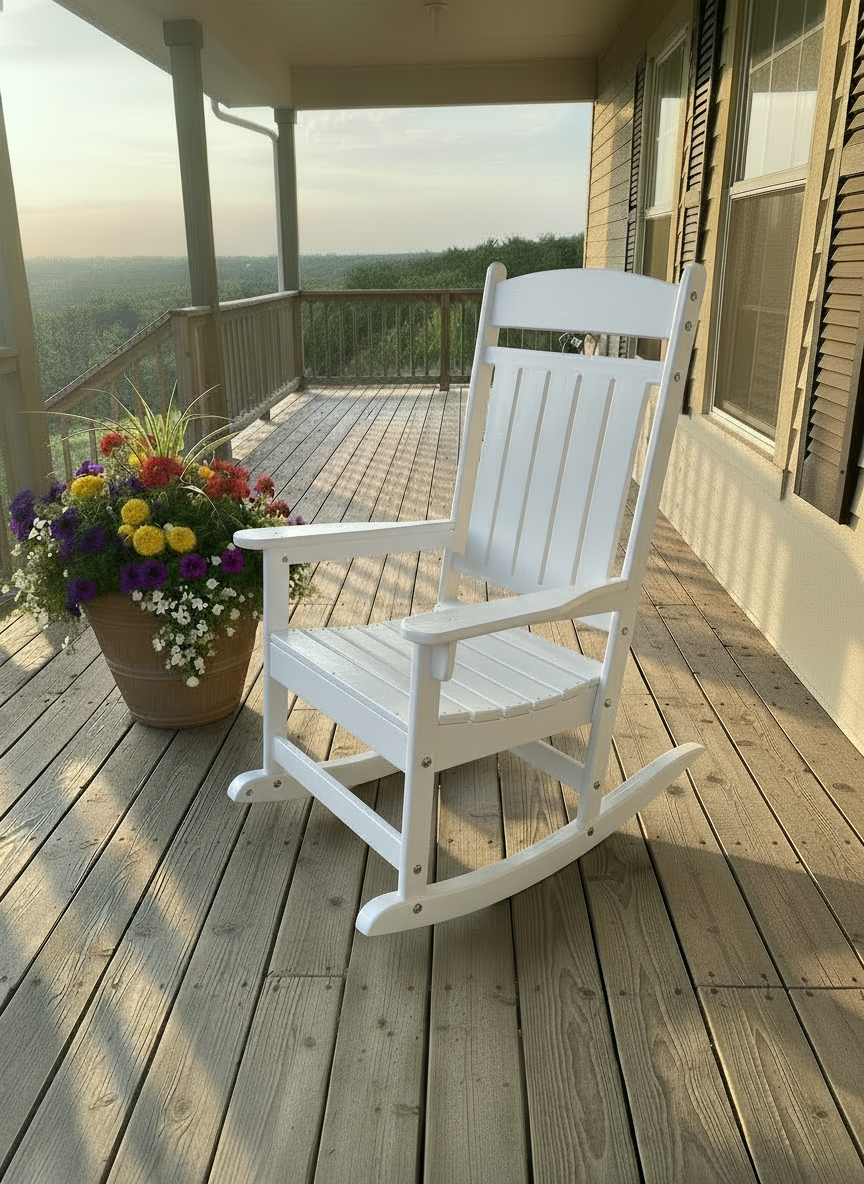 Traditional Straight-Back Rocker - White